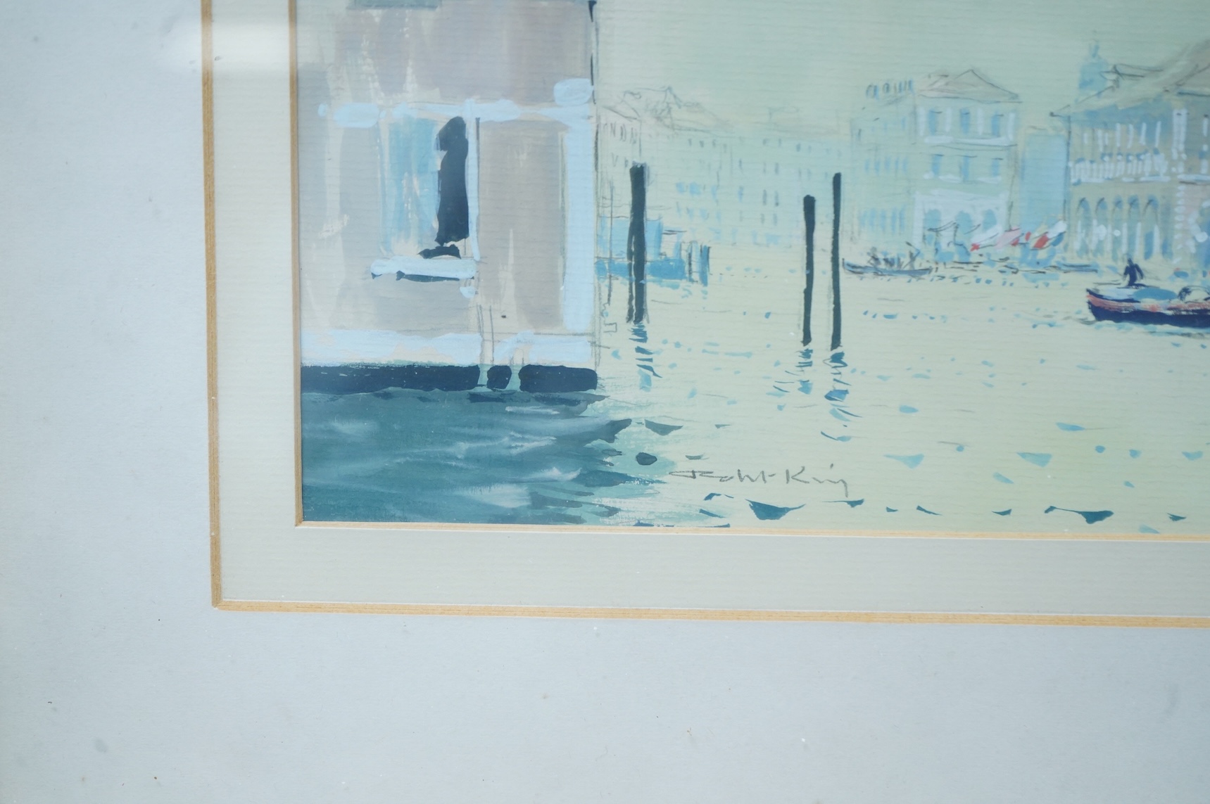 Robert King Rl RSMA (b.1936), Venetian canal, signed, gouache and watercolour, 18 x 27cm